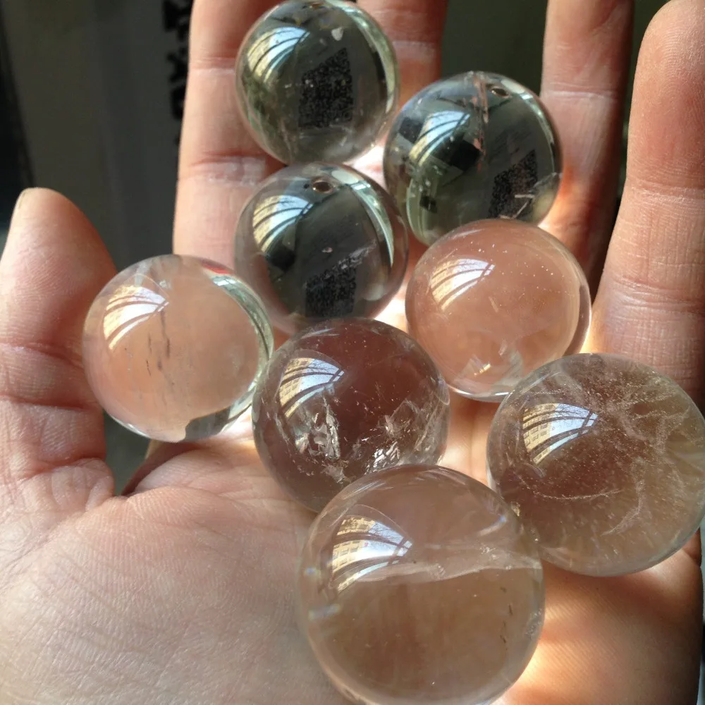 Buy 100pcs a lots Natural Clear Quartz Crystal Sphere High Quality Polished