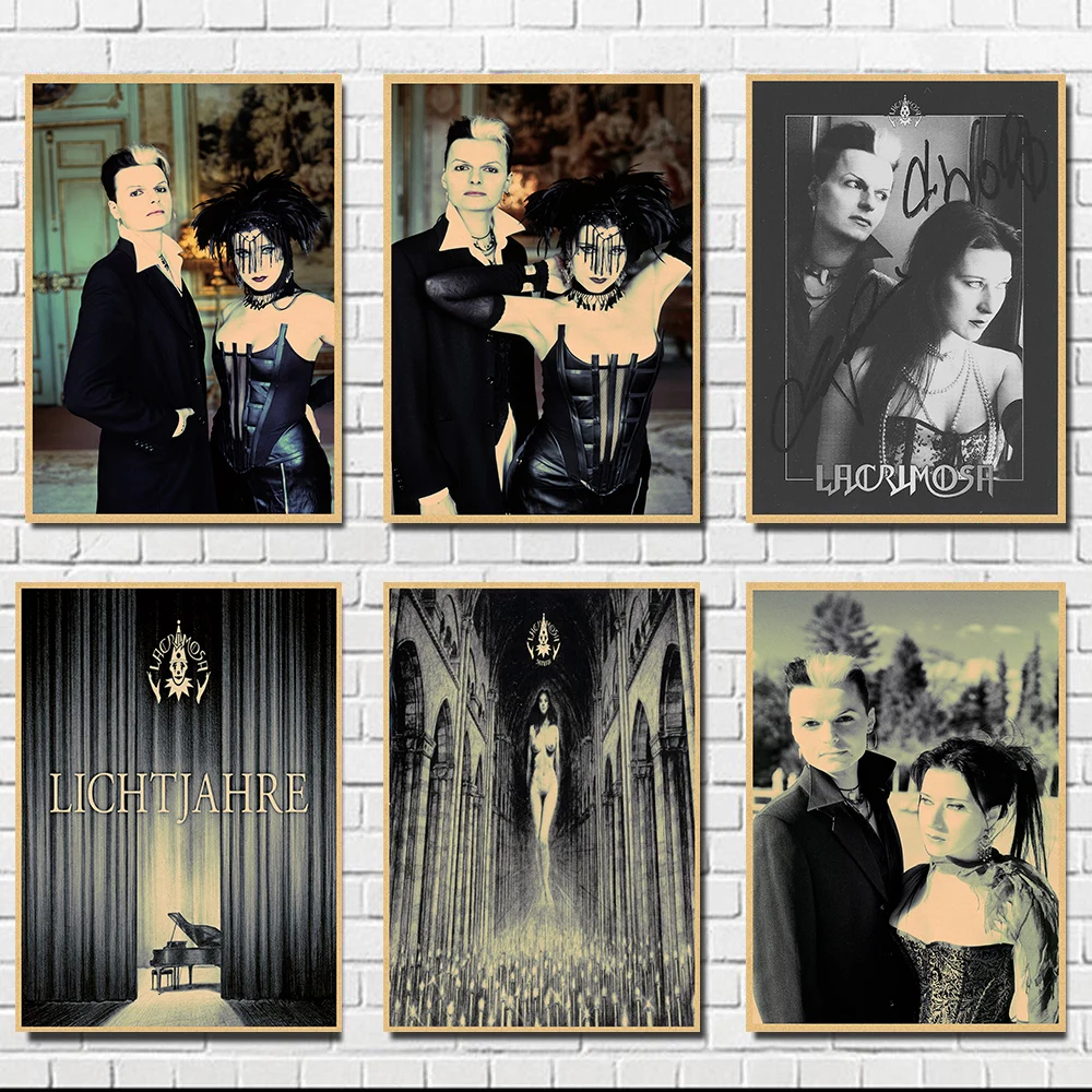 

Lacrimosa Vintage Retro rock band music Guitar Matte Kraft Paper Antique Poster Wall Sticker Home Decora 30*21cm