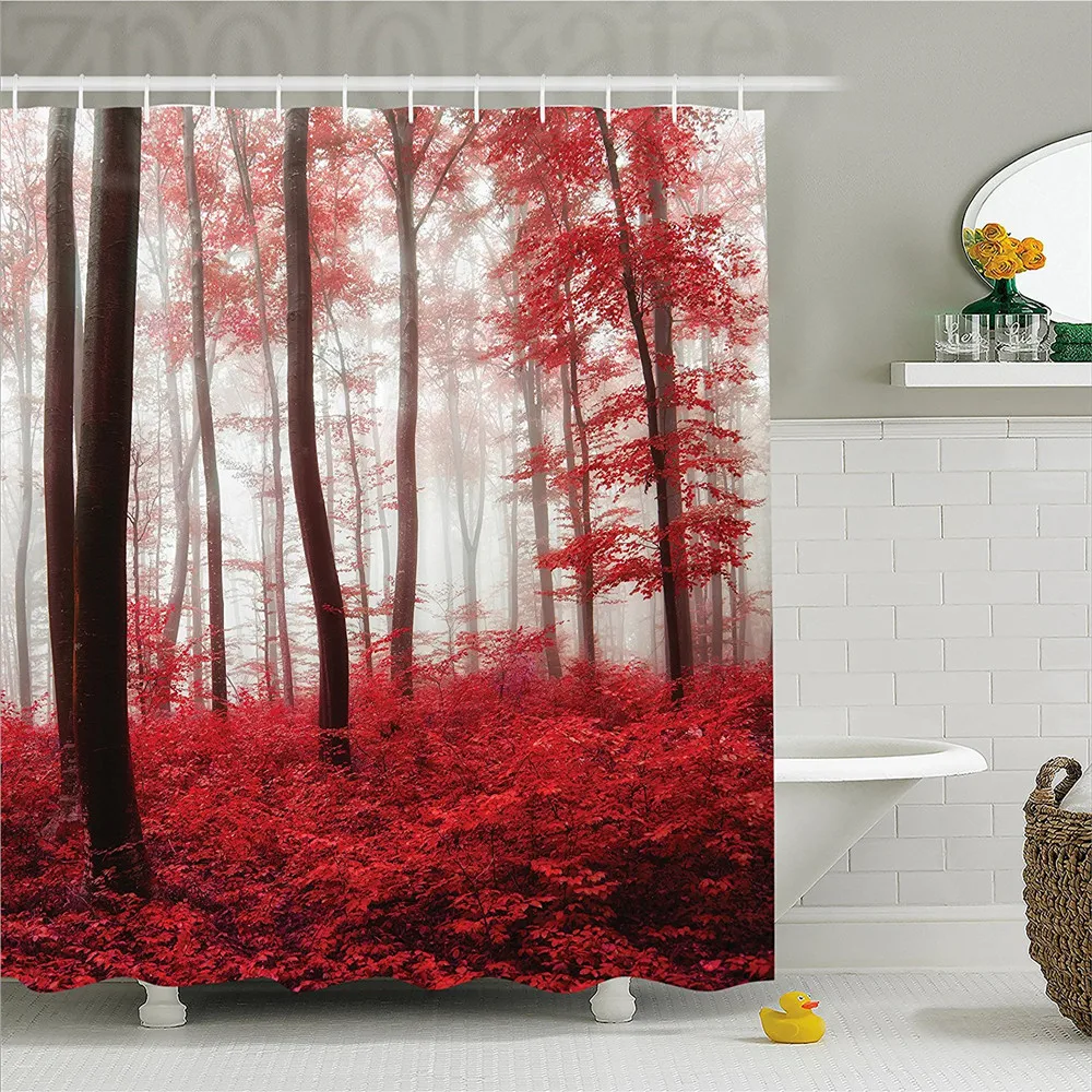 Lake House Decor Shower Curtain Saturated Picture of Dreamy Mystic