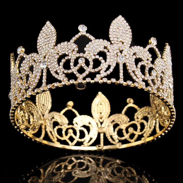 Buy Floral Full Crown Rhinestone Crystal Tiara