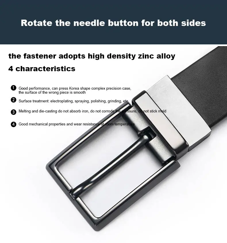 DOULILU Double-sided available Two-layer leather pin buckle belt Men's double-sided leather casual fashion belt rotation buckle  For Men Jeans Casual Belt Pin Buckle Masculine Cummerbund1 (5)