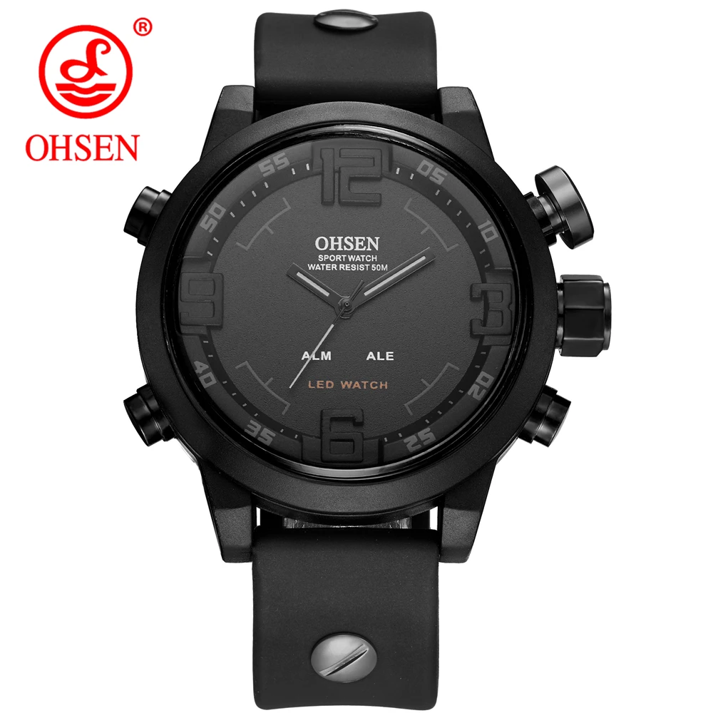 

Male Sport Watch Multifunction LED Waterproof Dual Time Hours Wrist Analog Round 2018 Fashion Casual Quartz Men Sport Wristwatch