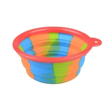 Цветная камуфляжная силиконовая миска для собак, портативная складная дорожная кормушка для щенка, складная цветная миска для собак и кошек