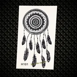 Лидер продаж черная хна Dream Catcher Временные татуировки Стикеры Для женщин Средства ухода за кожей Книги по искусству тотем рука тату gh101 Перо