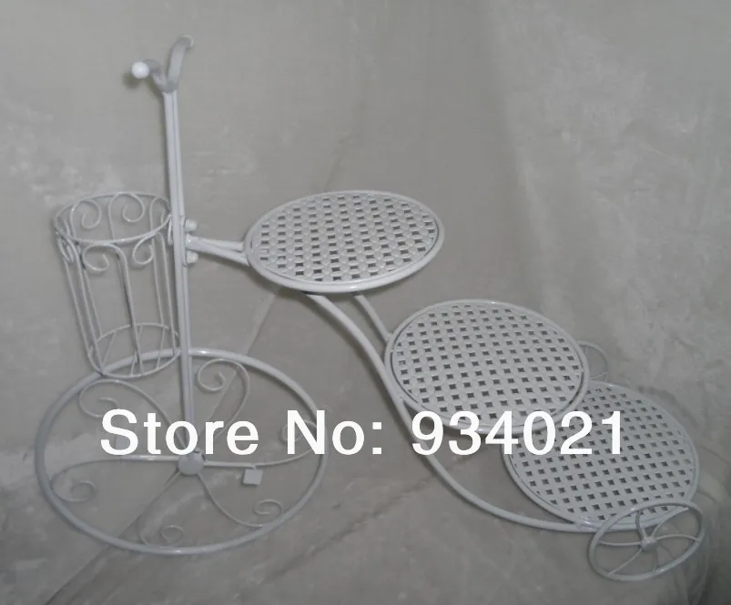 

Free Shipping White 3 Tier Bicycle Shaped Iron Cake Stand, Iron Wedding Cake Stand