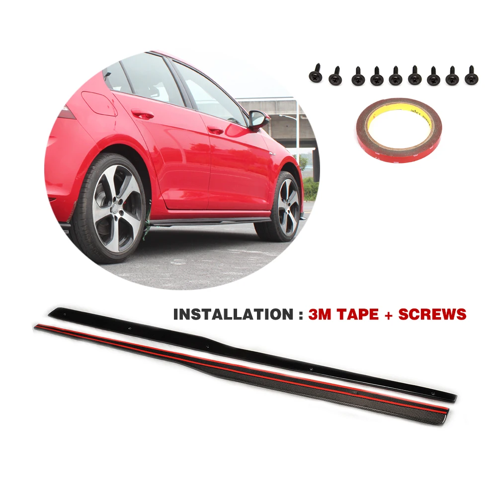 Боковые юбки из углеродного волокна боковые бампера для губ VW Golf VII MK7 GTI Hatchblack 2014