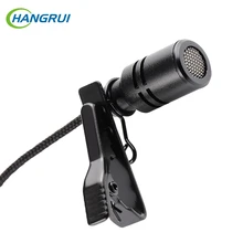 Hangrui Mini 3,5 мм разъем микрофон-петличка с зажимом для галстука микрофоны микрофонный микрофон для говорящих лекций 2,4 м кабель микрофон