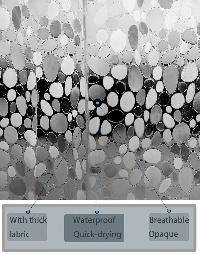 DFH PEVA занавески для душа 180*200 мощеная Водонепроницаемая занавеска для ванной комнаты высокого качества декорированная ванная комната