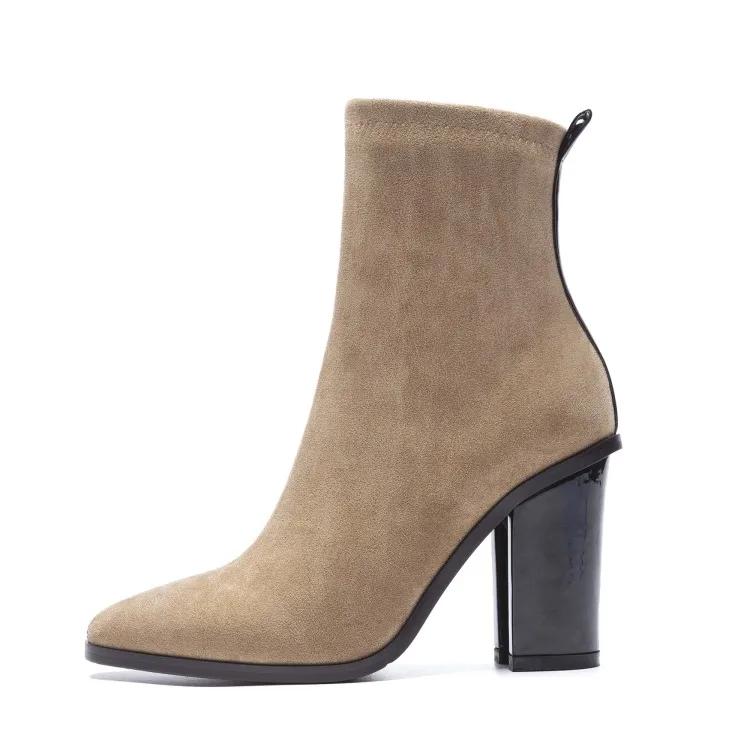 apricot gray 40 Martin Mljuese Femmes Courte Glissière Fermetures Casual Hiver Black mollet Troupeau Mélangées Peluche Mi Couleurs 2019 Bottes Taille À RHxRqgT