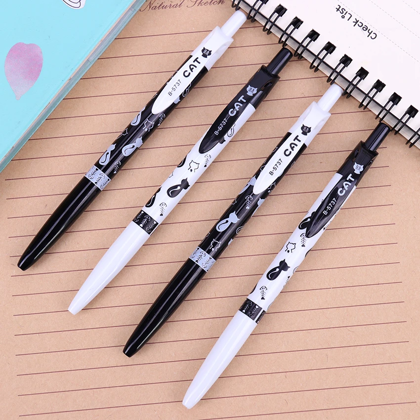 

2PCS Good Quality Fashion Novelty Cat Stationery Ballpoint Pen 0.5mm Creative Gifts Ball Pens for Kids Learning Supplies