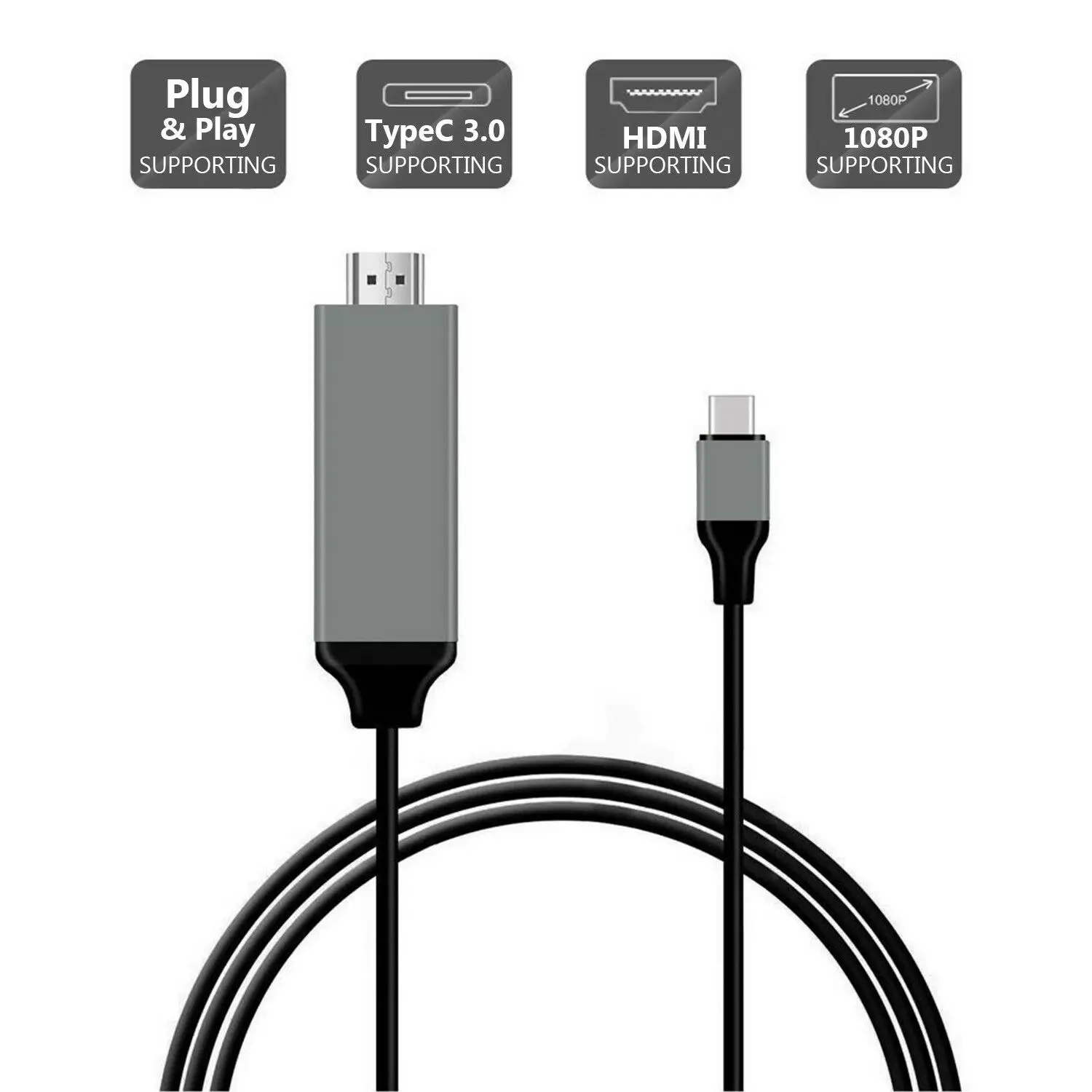 Кабель адаптер для MacBook Google ChromeBook Samsung Galaxy S8 S9 4K USB 3 1 Type C HDMI TV HDTV аудио видео