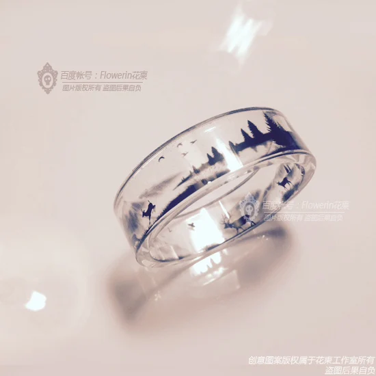 

Deer Picture_DIY manual Vintage material ring pattern material beautiful forest BP02