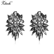 Ztech Fulll кристалл большие серьги гвоздики для женщин девушке Подвески модные ювелирные изделия Brinco винтажные Boho модные свадебные серьги Bijoux