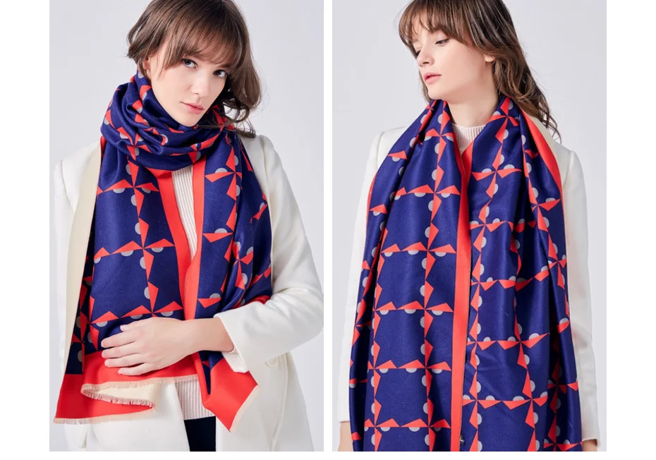 VIANOSI, модный кашемировый шарф, для женщин, утолщенная шерсть, Bufandas, теплая накидка, зимние шали и шарфы, женский шарф, VA234