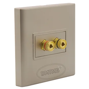 

Speaker sound box banana socket wall plate with female to female connector and golden plate housing