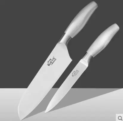 Полный набор кухонных ножей из нержавеющей стали, бытовой многофункциональный нож для нарезки мясные овощные ножи для фруктов, инструмент для нарезки - Цвет: santoku with paring