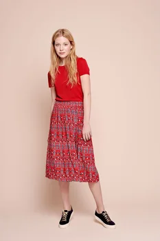

Jupe Femme Santa Cocktail Print Pineapple Women Skirts Crayon Sweet French Style