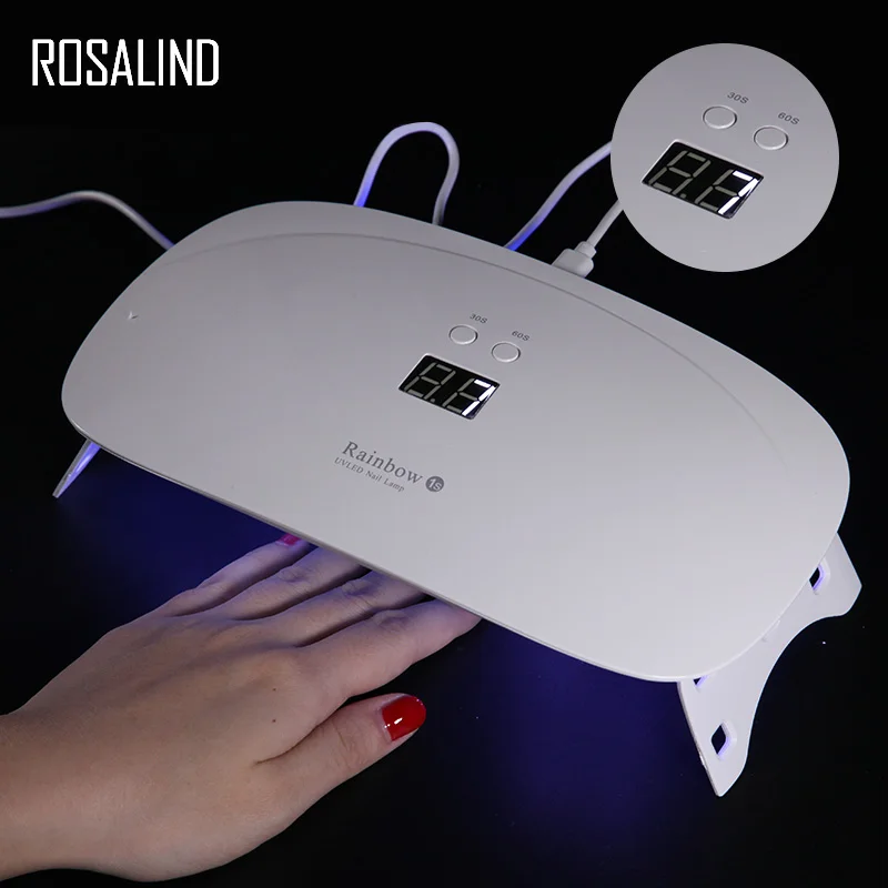 

ROSALIND ice Lamp For Manicure hybrid Nail Polish machine professional 24W UV LED Nail Art Dryer Tool Gel Varnish Kit