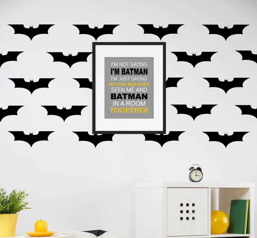 

Superhero Decals Bat Pattern Kid Nursery Room DIY Decor Super Hero Home Decorative Vinyl Art Decal Modern Wall Sticker YO-72
