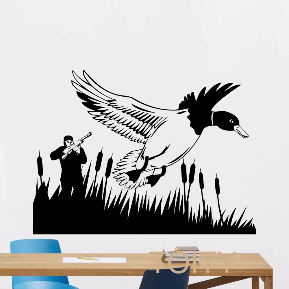 Hunting Wall Decal Hunt Hunter Gun Duck Vinyl Sticker Home Interior