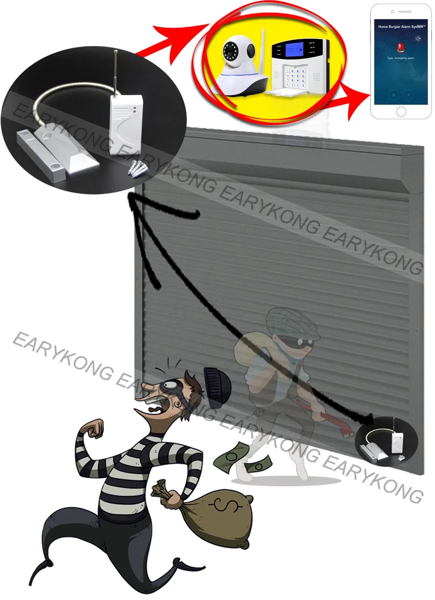 Novo earykong 433 mhz sensor da porta