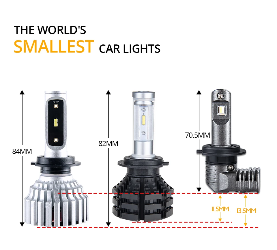 ATcomm светодиодный H7 H8 H9 H11 Супер Мини Turbo лампы для автомобиля 12V 6000K 10000Lm 9005/HB3 9006/HB4 9012/Hir2 светодиодный лед фары автомобиля