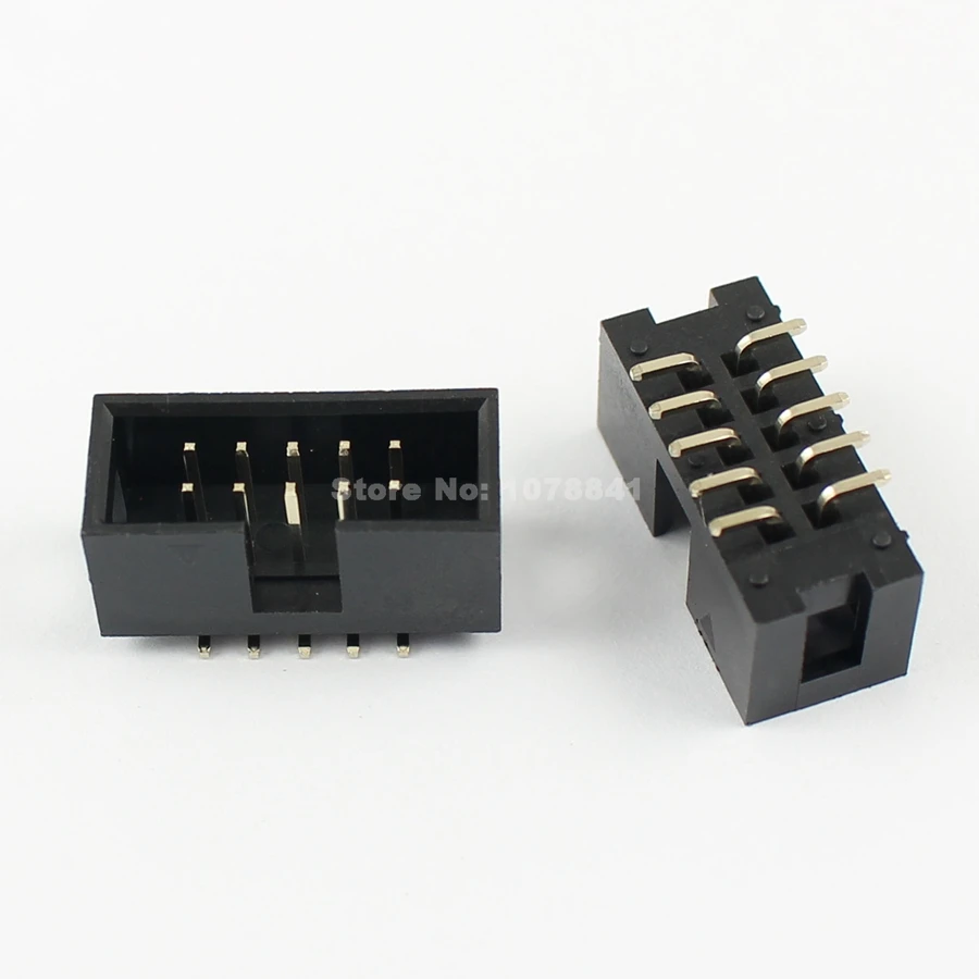 10pcs 2.54mm Pitch 2x5 Pin 10 Pin Smt Smd Male Shrouded Idc Box Header Connector Connectors