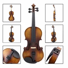Full Size 4/4 Acoustic Violin Stringed Instruments Fiddle with Violin Case Bow Accessories Set Kit For Musical Lover