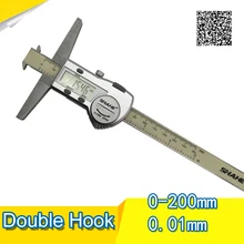 Sale Free shipping SHAHE 0.01mm 200mm High-grade stainless steel double hook Digital depth caliper gauge