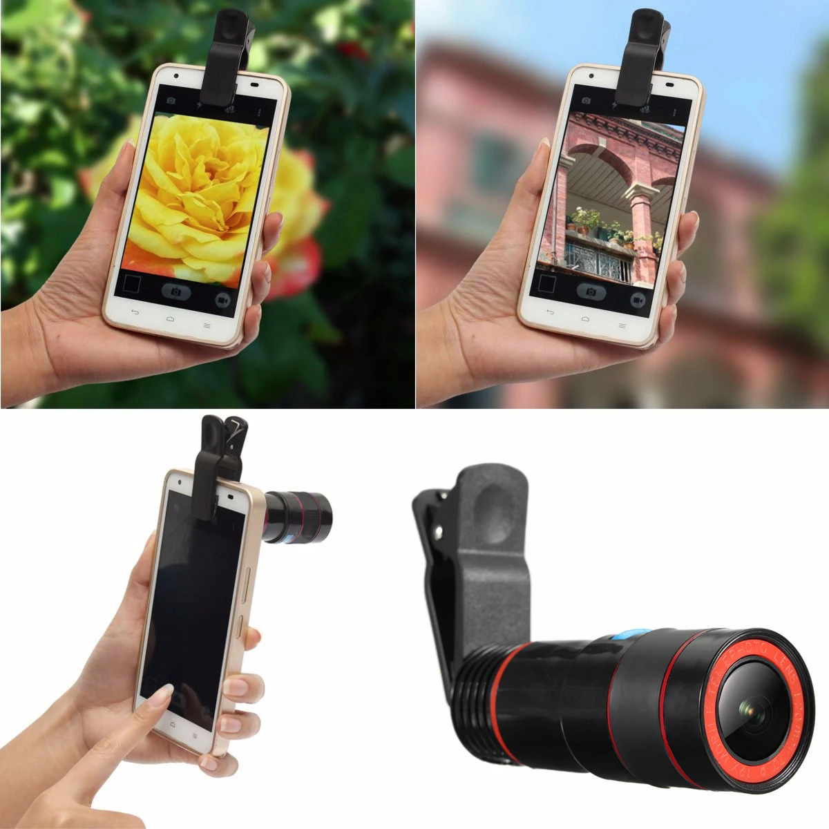 Universal Phone Camera Lens Optical 12X Zoom Lens Telescope Telephoto