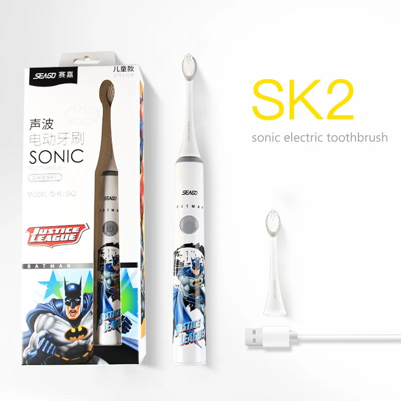 SEAGO Sonic Electric Toothbrush Upgraded Kid Safety automatic Toothbrush USB Rechargeable with 2 pcs Replacement Brush Head SK2 SEAGO Sonic Electric Toothbrush Upgraded Kid Safety automatic Toothbrush USB Rechargeable with 2 pcs Replacement Brush Head SK2