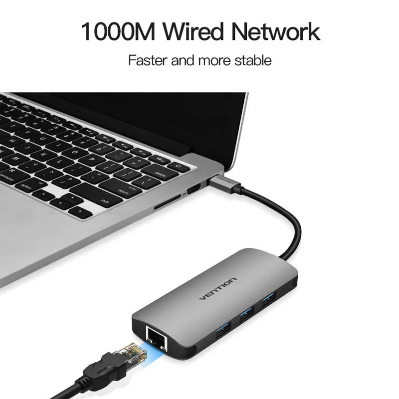 VEnTIO usb-хаб все в одном USB-C к HDMI VGA кард-ридер RJ45 PD адаптер для MacBook samsung Galaxy S8 mate 10 type C концентратор USB 3,0