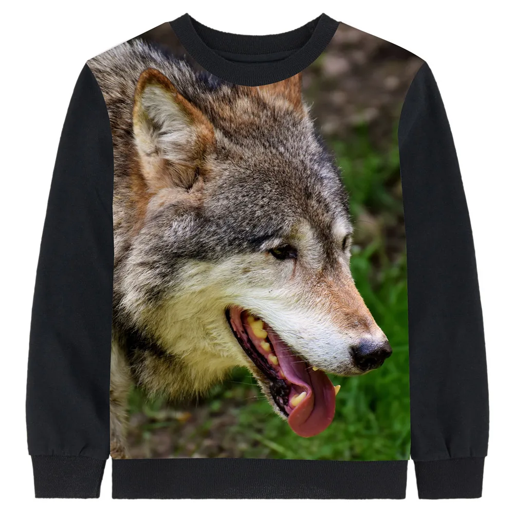 

nice kids clothing tees fierce Wolf printing tops baby girl brand Long sleeve boy child Children clothing kids t shirt
