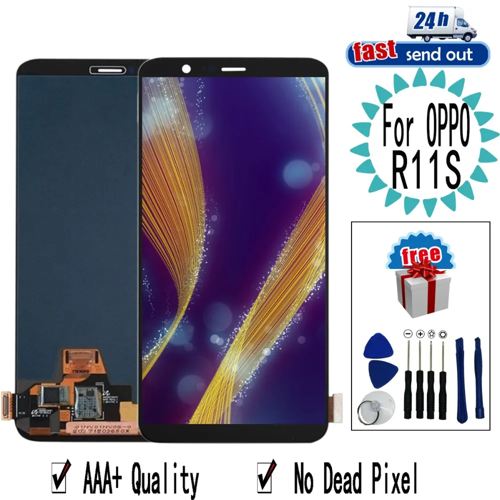 6 01 &quotR11S жк дисплей для OPPO R11S кодирующий преобразователь сенсорного экрана в