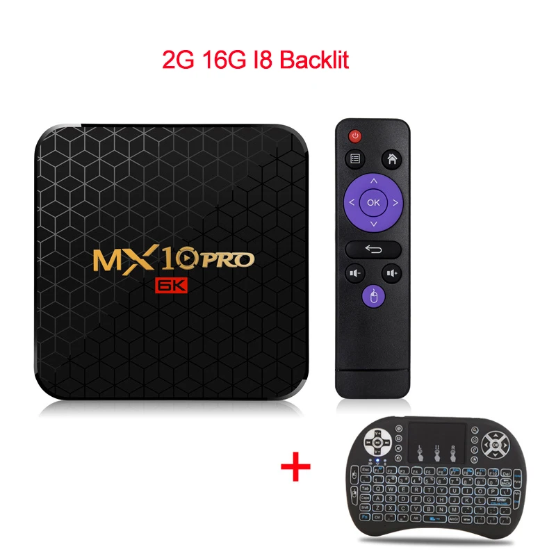 XGODY 6K Smart Android 9,0 ТВ приставка MX10PRO 4 ГБ 32 ГБ/64 Гб Allwinner H6 четырехъядерный WiFi USB 3,0 HDMI 2,0 HDR ТВ приставка - Цвет: 2G 16G I8 Backlit