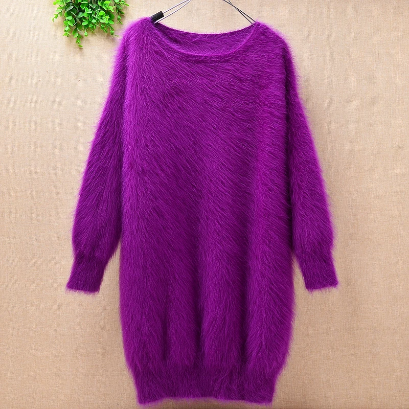 Ladies women medium long genuine mink cashmere o