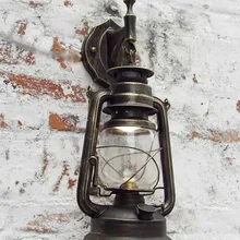 Античный медный винтажный фонарь, ретро настенный светильник, керосиновые лампы для бара, кофейни, коридора, домашние портативные лампы для улицы