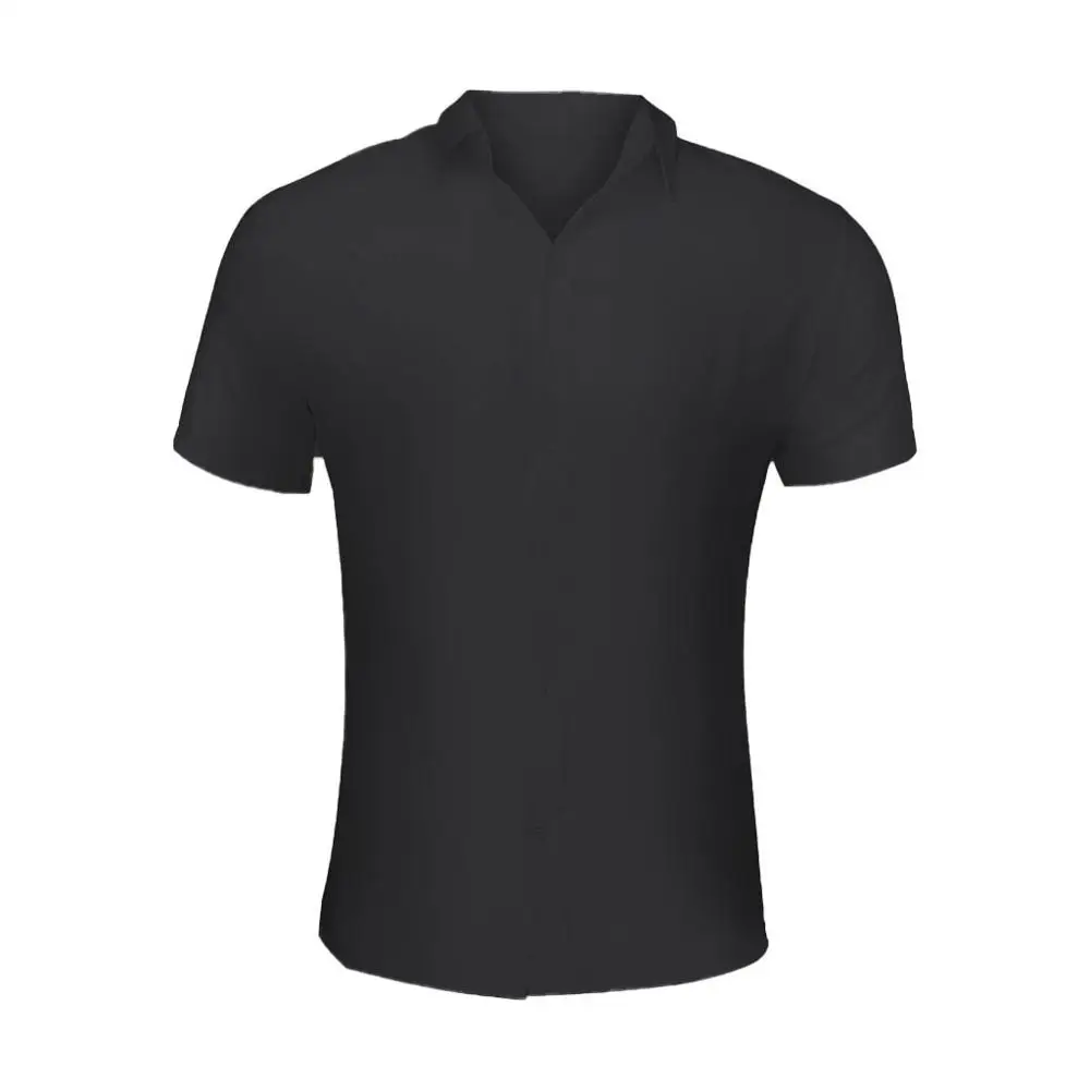 Летняя мужская Повседневная рубашка, Chemise Homme, чистый цвет, на пуговицах, с коротким рукавом, с отложным воротником, Рубашки, Топы, блузки, повседневная одежда