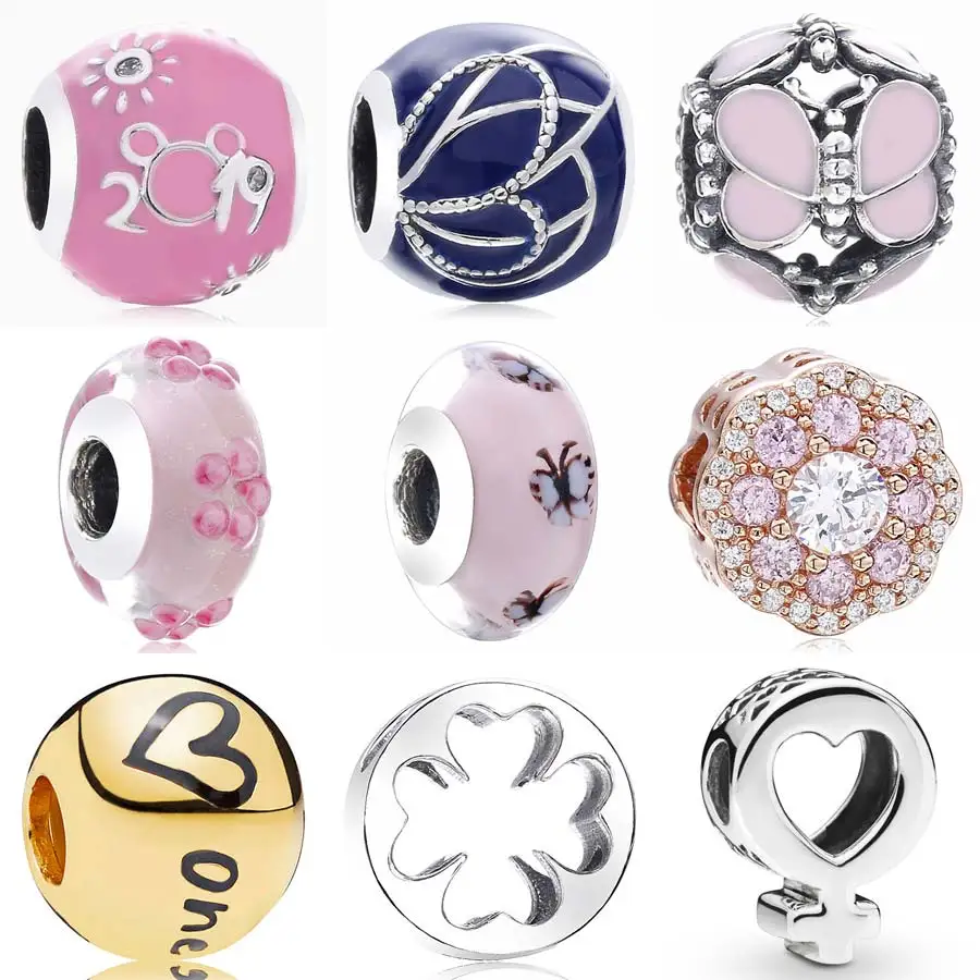 

Enamel Castle Leaves Butterfly Openwork Radiant Heart Female Symbol Charms Fit Pandora Bracelet 925 Sterling Silver Bead Jewelry