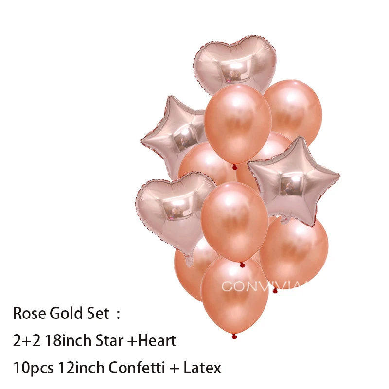 Розовое золото латексный воздушный шар "Конфетти" с принтом «Звезда», Фольга воздушные шары для свадьбы вечеринки для украшения детского душа день рождения Рождество Вечеринка поставки - Цвет: Rosegold-star2