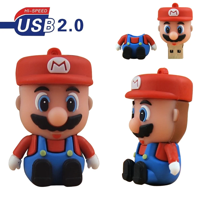 

Cute Super Mario Pen Drive Simulated Usb Flash Drive Pendrive 64GB 32GB 128MB Cle Usb Stick Cartoon Flash Disk Kid Gift