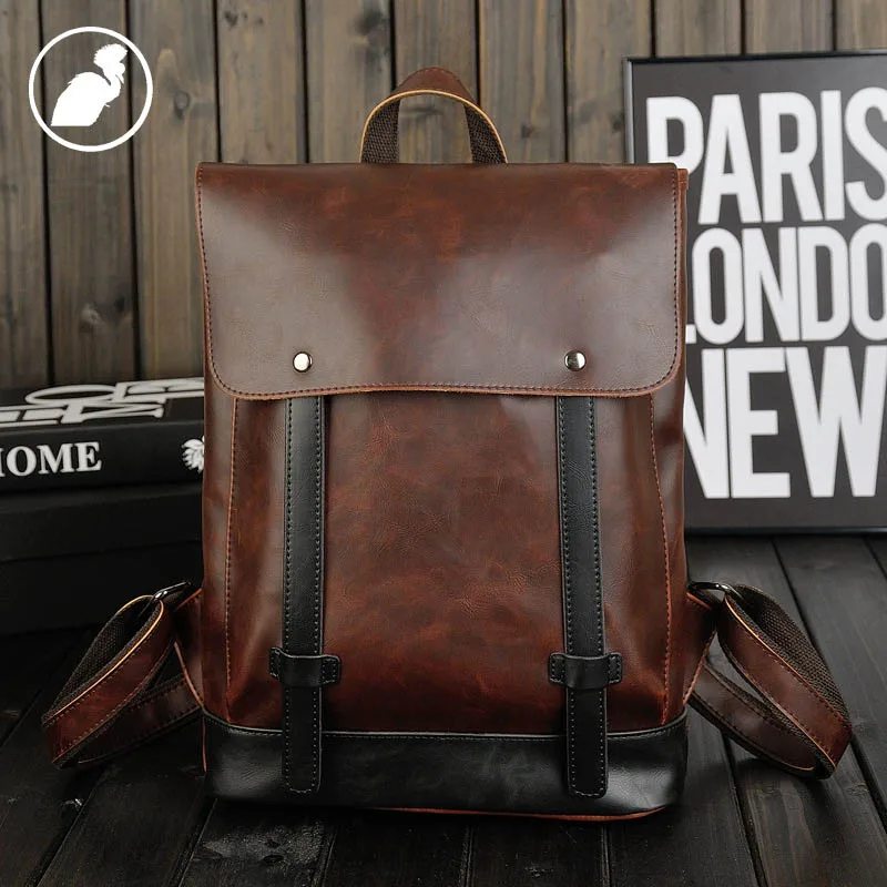 ETONWEAG Famous Brands Cow Leather Backpack School Backpacks For Boys
