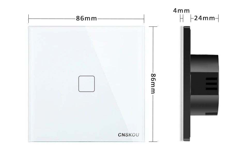 Cnskou бренд ЕС стандартный сенсорный выключатель 1 банда 1 способ, настенный светильник сенсорный экран переключатель, белый кристалл стекло панель светодиодный