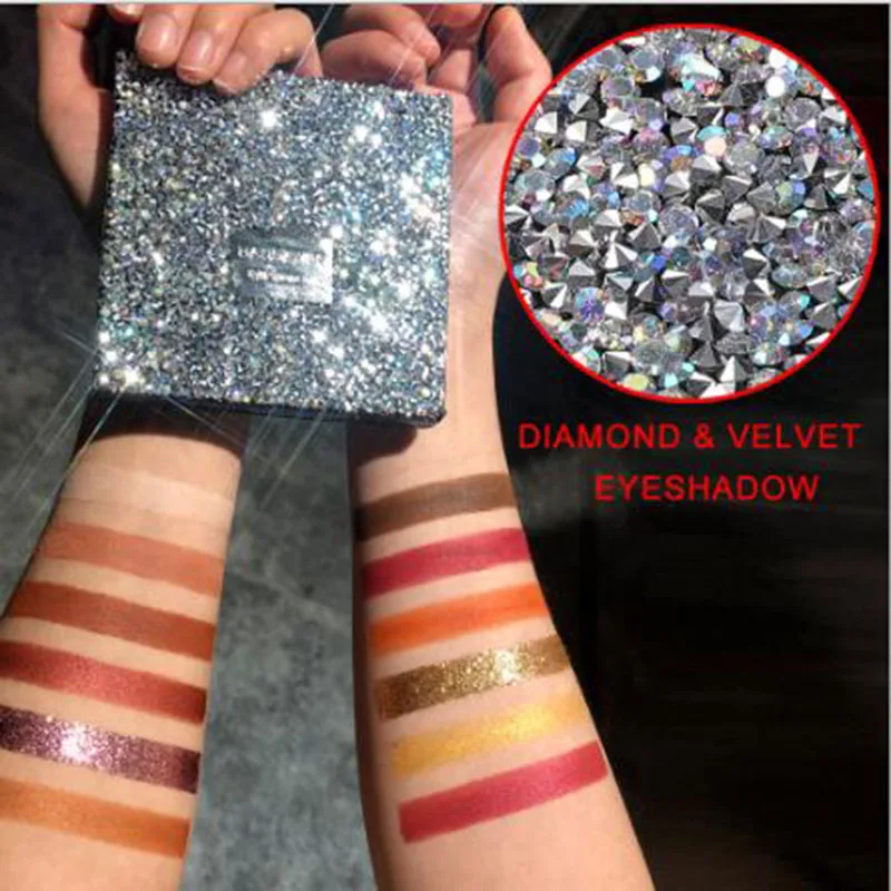 

HANDAIYAN 12 Color Diamond Glitter Matte Eyeshadow Palette Makeup Glitter Pigment Eye Shadow Palette Waterproof Cosmetics