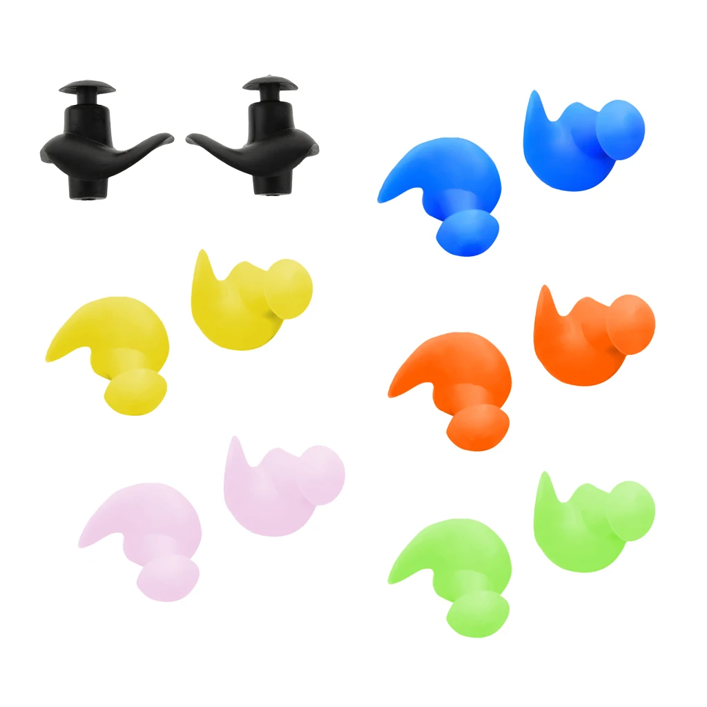 1 Pair Soft Silicone Earplugs Flexible Ear Plugs Swimming Bathing Waterproof Dust-Proof Earplugs Water Sports Diving Accessories