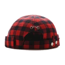 Весенняя и Осенняя клетчатая хлопковая кепка Yuppie с черепом и железным кольцом для женщин и мужчин, Кепка в стиле хип-хоп без козырька, сетчатые шапочки