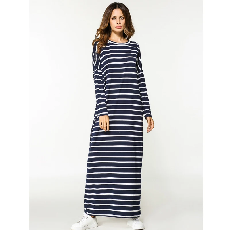

Vestidos 2019 Abaya Kaftan Dubai Turkey Robe Arabic Long Striped Hijab Muslim Dress Women Jilbab Elbise Turkish Islamic Clothing