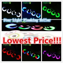 4 шт. светящееся мигающее встроенное колесо, блестящие роликовые коньки, мигающее колесо 72 мм 76 мм 80 мм Слалом, торможение, катание на коньках, ПУ колесо 90А