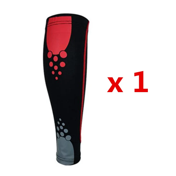 1 piece Black Red Компрессионные спортивные Леггинсы для бега с рукавом для ног, гетры для мужчин и женщин, велосипедная опора для голени, защита от солнца и УФ-излучения - Цвет: 1 piece Black Red