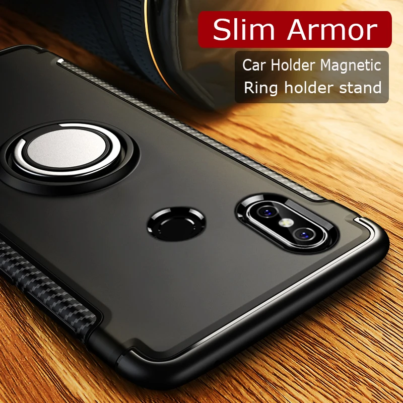 

Shockproof Armor Case For Xiaomi Redmi Note 7 Pro Metal Ring Holder Stand Back Cover Cases For Redmi Note 6 Pro Note 7 Case
